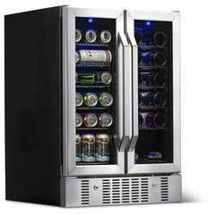 NewAir 24” Built-in Dual Zone 18 Bottle and 58 Can Wine and Beverage Fridge (AWB-360DB)