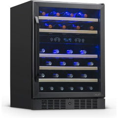 NewAir 24” Built-in 46 Bottle Dual Zone Black Stainless Steel Wine Fridge (NWC046BS00)