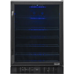 NewAir 24” Built-in 177 Can Black Stainless Steel Beverage Fridge (NBC177BS00)