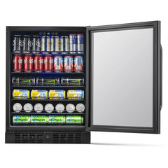 NewAir 24” Built-in 177 Can Black Stainless Steel Beverage Fridge (NBC177BS00)