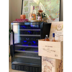 NewAir 24” Built-in 46 Bottle Dual Zone Black Stainless Steel Wine Fridge (NWC046BS00)