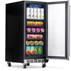 NewAir 15” Built-in 90 Can Outdoor Weatherproof Stainless Steel Beverage Fridge (NOF090SS00)