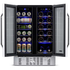 NewAir 24” Built-in Dual Zone 18 Bottle and 58 Can Wine and Beverage Fridge (AWB-360DB)