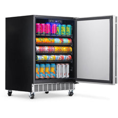 NewAir 24” Built-in 160 Can Outdoor Weatherproof Stainless Steel Beverage Fridge (NOF160SS00)