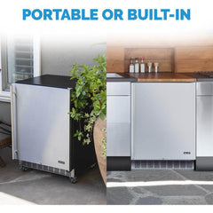 NewAir 24” Built-in 160 Can Outdoor Weatherproof Stainless Steel Beverage Fridge (NOF160SS00)