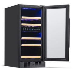 NewAir 15” Built-in 29 Bottle Dual Zone Black Stainless Steel Wine Fridge (NWC029BS00)