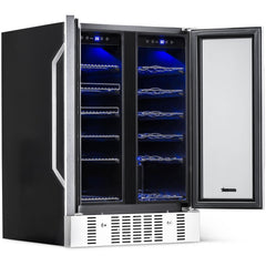 NewAir 24” Built-in Dual Zone 18 Bottle and 58 Can Wine and Beverage Fridge (AWB-360DB)