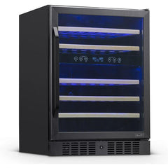 NewAir 24” Built-in 46 Bottle Dual Zone Black Stainless Steel Wine Fridge (NWC046BS00)