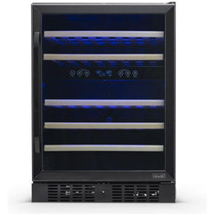 NewAir 24” Built-in 46 Bottle Dual Zone Black Stainless Steel Wine Fridge (NWC046BS00)