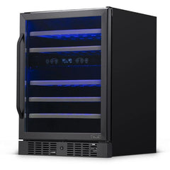 NewAir 24” Built-in 46 Bottle Dual Zone Black Stainless Steel Wine Fridge (NWC046BS00)