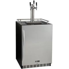 Kegco 24" Wide Triple Tap Stainless Steel Built-In Right Hinge Kegerator with Kit (HK38BSU-3)