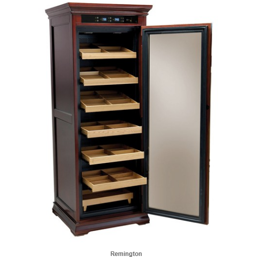 REMINGTON 2000 Ct. Electric Climate/Humidity Controlled Cabinet (Dark Cherry)