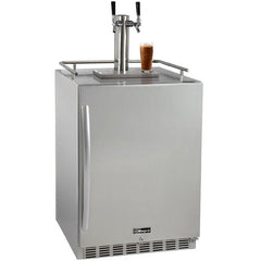 Kegco 24" Wide Cold Brew Coffee Dual Tap All Stainless Steel Outdoor Built-In Right Hinge Kegerator (ICHK38SSU-2)