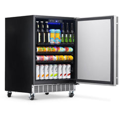 NewAir 24” Built-in 160 Can Outdoor Weatherproof Stainless Steel Beverage Fridge (NOF160SS00)