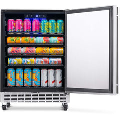 NewAir 24” Built-in 160 Can Outdoor Weatherproof Stainless Steel Beverage Fridge (NOF160SS00)