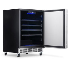 NewAir 24” Built-in 160 Can Outdoor Weatherproof Stainless Steel Beverage Fridge (NOF160SS00)