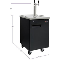 Kegco 24" Wide Homebrew Dual Tap Black Commercial Kegerator (HBK1XB-2)