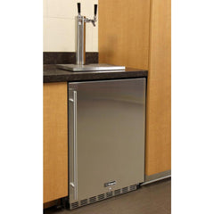 Kegco 24" Wide Cold Brew Coffee Dual Tap Black Commercial Built-In Right Hinge Kegerator (ICHK38BSU-2)