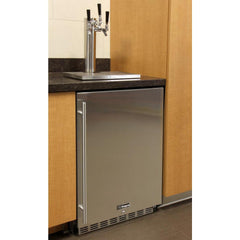 Kegco 24" Wide Triple Tap Stainless Steel Built-In Right Hinge Kegerator with Kit (HK38BSU-3)