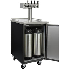 Kegco 24" Wide Homebrew Four Tap Black Commercial Kegerator (HBK1XB-4)