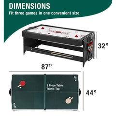 Fat Cat Original 3-in-1 7' Pockey Multi-Game Table Green (64-1046)