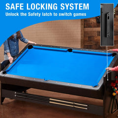 Fat Cat Original 3-in-1 7' Pockey Multi-Game Table Blue (64-1052)