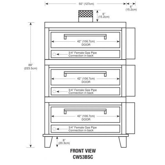 Peerless Triple Stack Gas Bake Oven (CW53BSC)