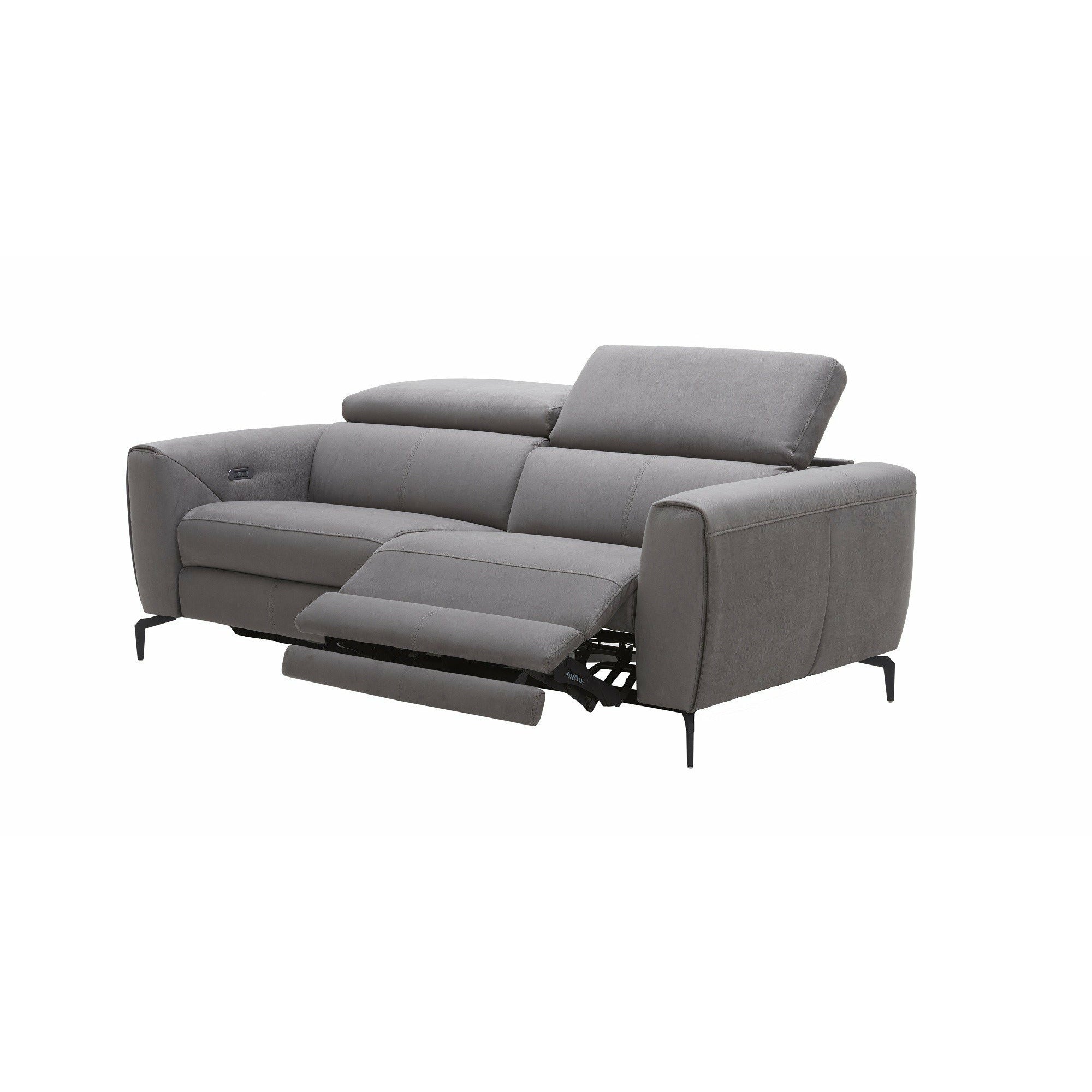 J&M Grey Fabric Lorenzo Motion Loveseat (18823-L)