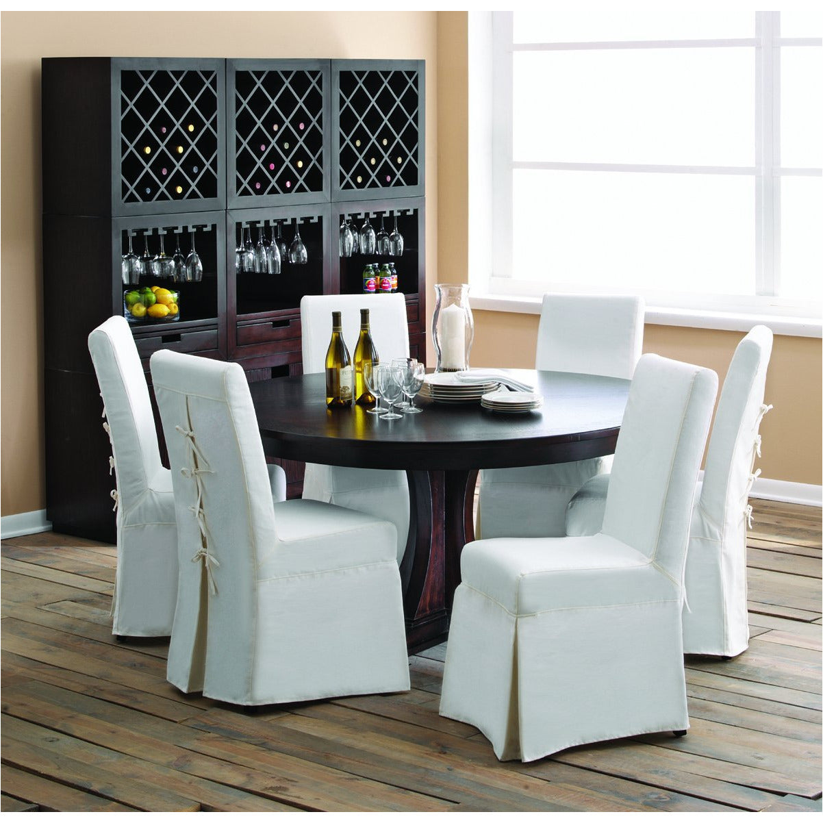 Padma's Plantation Slipcover for Pacific Beach Dining Chair - Sunbleached White (PCB12S-SBW)