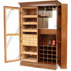 Quality Importers 3000 Ct. Mahogany Cigar Humidor Wine Rack (HUM-CWR-M)