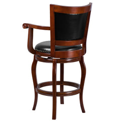 LeatherSoft 30'' High Cherry Wood Barstool Seat - Pack of Four (x4) (TA-21259-CHY-GG)