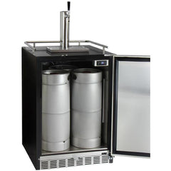 Kegco 24" Wide Cold Brew Coffee Single Tap Black Commercial Built-In Right Hinge Kegerator (ICHK38BSU-1)