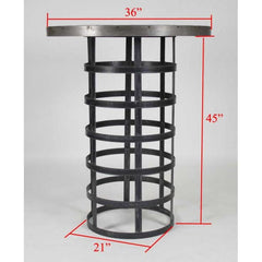 24'' x 42'' Rectangular Black Laminate Table Set with 4 Ladder Metal Barstools (RSRB1017-GG)