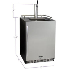 Kegco 24" Wide Single Tap Stainless Steel Built-In Right Hinge Kegerator with Kit (HK38BSU-1)