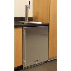 Kegco 24" Wide Single Tap Stainless Steel Built-In Right Hinge Kegerator with Kit (HK38BSU-1)