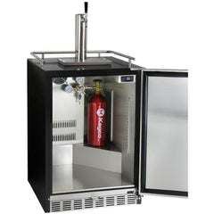 Kegco 24" Wide Single Tap Stainless Steel Built-In Left Hinge Kegerator with Kit (HK38BSU-L-1)