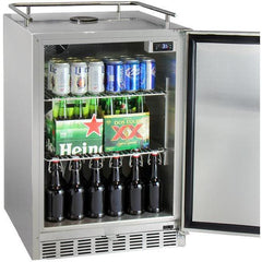 Kegco 24" Wide Cold Brew Coffee Dual Tap All Stainless Steel Outdoor Built-In Right Hinge Kegerator (ICHK38SSU-2)