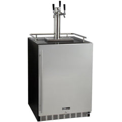 Kegco 24" Wide Triple Tap Stainless Steel Built-In Right Hinge Kegerator with Kit (HK38BSU-3)