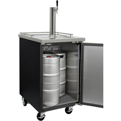 Kegco 24" Wide Kombucha Single Tap Black Commercial Kegerator (KOMC1B-1)