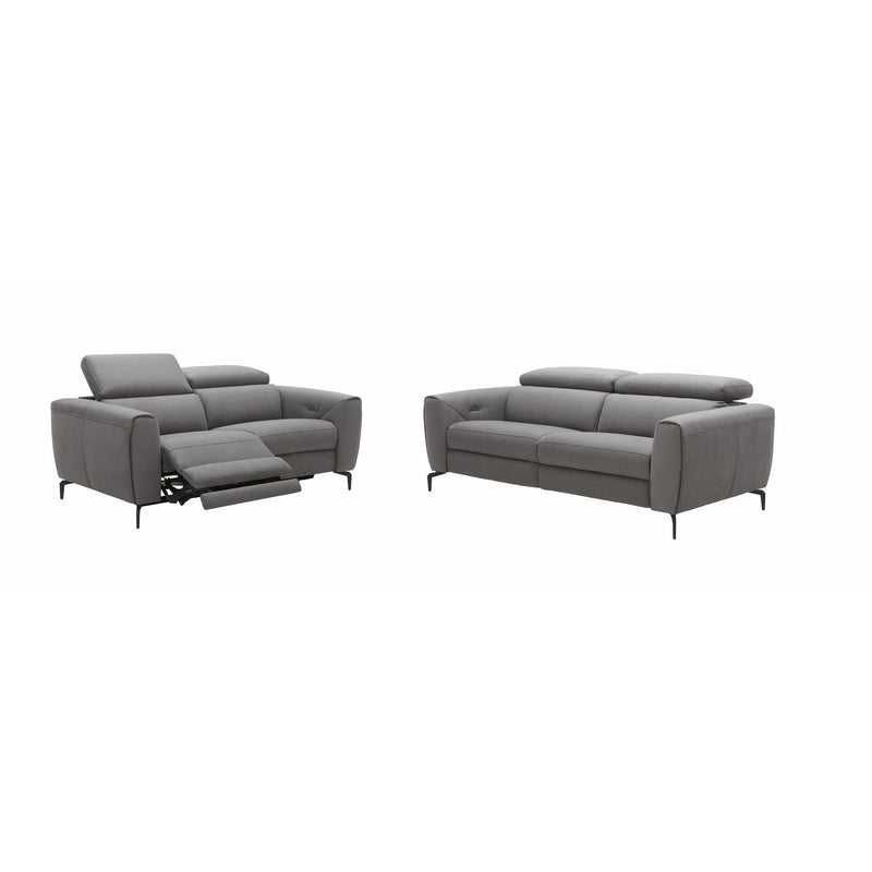 J&M Grey Fabric Lorenzo Motion Loveseat (18823-L)