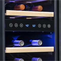 NewAir 15” Built-in 29 Bottle Dual Zone Black Stainless Steel Wine Fridge (NWC029BS00)