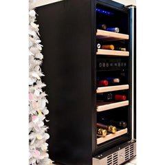 NewAir 15” Built-in 29 Bottle Dual Zone Black Stainless Steel Wine Fridge (NWC029BS00)