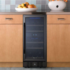 NewAir 15” Built-in 29 Bottle Dual Zone Black Stainless Steel Wine Fridge (NWC029BS00)